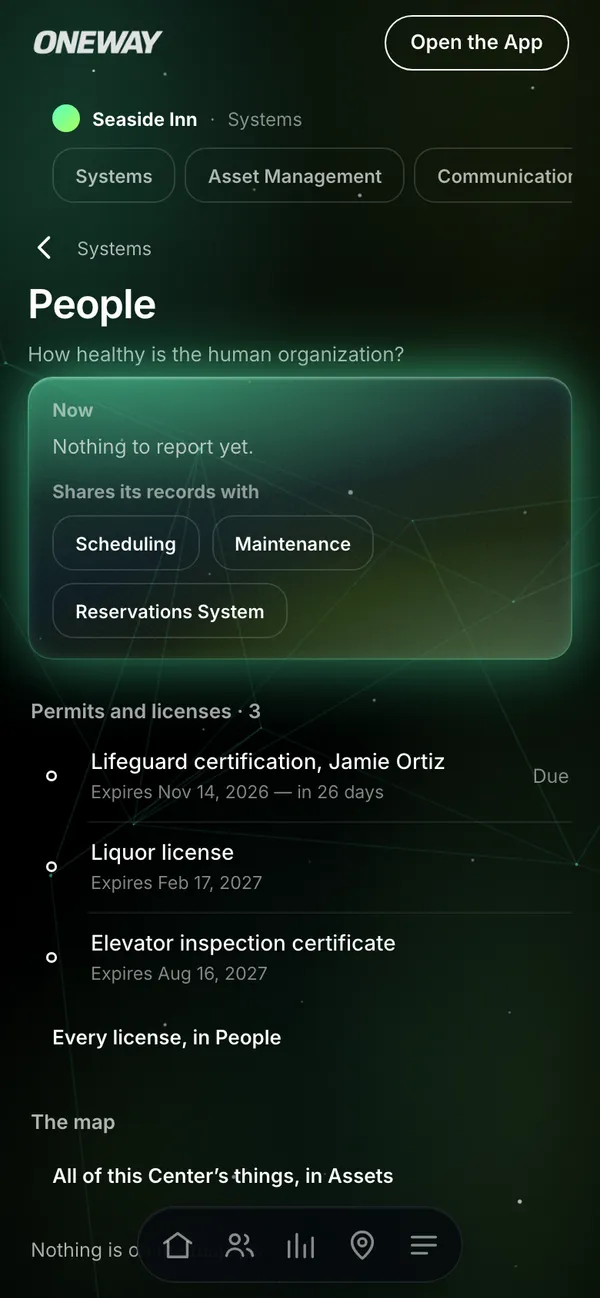 Team in Oneway OS on a phone